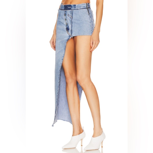 EB Denim Reinvented Long Skirt in Multi Denim - Picture 4 of 12